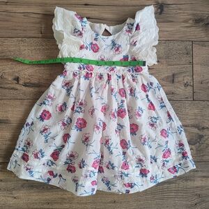 cupcakes & cashmere Cream Dress with Pink and Blue Floral Print
